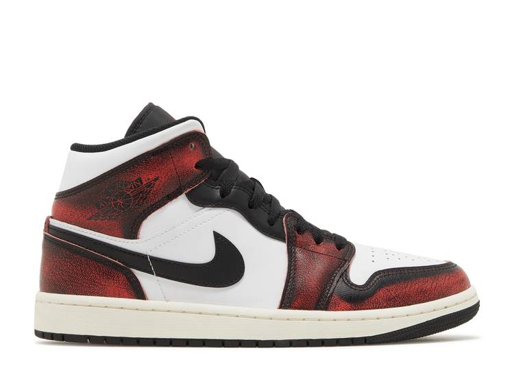 【 AIR JORDAN JORDAN 1 MID SE \u0027WEAR-AWAY\u0027 / BLACK WHITE SAIL INFRARED 23 】 ナイキ ミッド 黒いこと 黒いこと 白いこと 白いこと エアジョーダン \u0027WEARAWAY\u0027 スニーカー メンズ