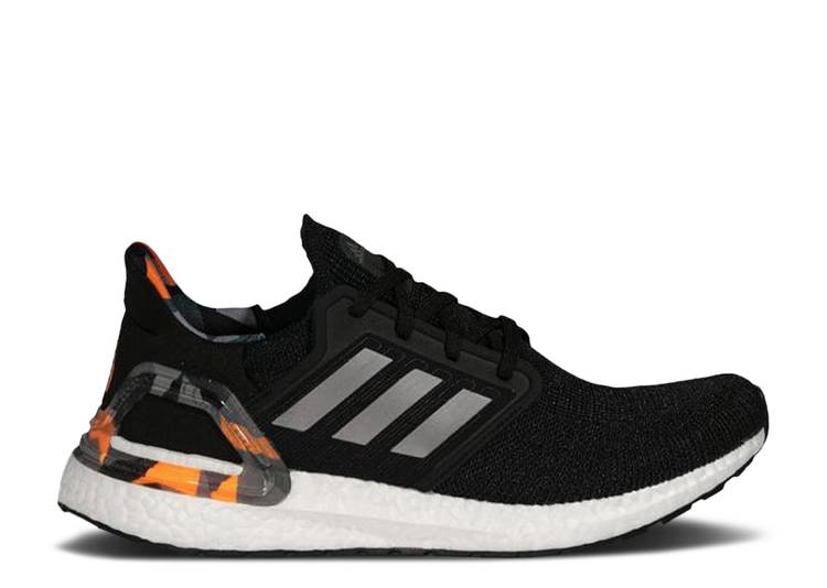 【 ADIDAS ULTRABOOST 20 'BLACK SIGNAL ORANGE CAMO' / BLACK LIGHT GREY SIGNAL ORANGE 】 アディダス 橙 オレンジ 黒色 ブラック 灰色 グレー スニーカー メンズ|スニケス