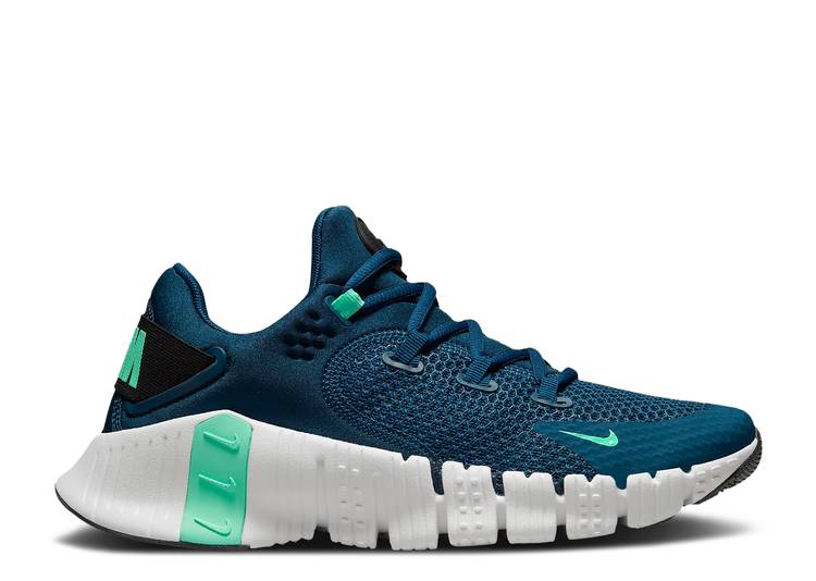 【 NIKE WMNS FREE METCON 4 \u0027VALERIAN BLUE\u0027 / VALERIAN BLUE BLACK GREEN GLOW 】 無償性 青味 青味 黒いこと 黒いこと 緑 緑であること スニーカー レディース ナイキ