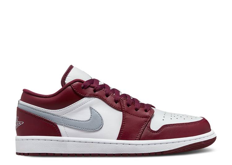 【 AIR JORDAN JORDAN 1 LOW \u0027CHERRYWOOD RED\u0027 / WHITE BORDEAUX GREY 】 ナイキ 白いこと 白いこと 薄墨色 薄墨色 エアジョーダン スニーカー メンズ