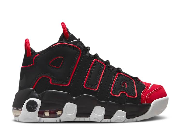 【 NIKE AIR MORE UPTEMPO PS 'RED TOE' / BLACK UNIVERSITY RED WHITE 】 アップテンポ 黒色 ブラック 赤 レッド 白色 ホワイト エアモアアップテンポ モアテン ジュニア キッズ ベビー マタニティ スニーカー |スニケス