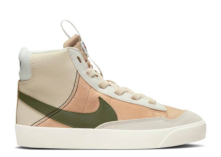 ナイキ NIKE ブレイザー キッズ シルバー ミッド '77 'DANCE OLIVE' ジュニア 銀色 オリーブ キッズファッション 