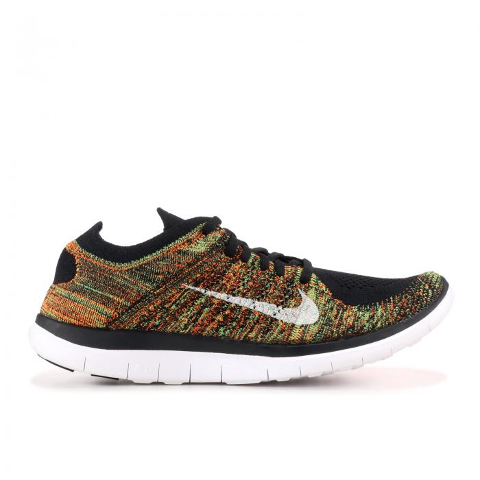 【 NIKE FREE 4.0 FLYKNIT 'BLACK GREEN ORANGE' / BLACK POISON GREEN TOTAL ORANGE 】 フリー フライニット 緑 グリーン 黒色 ブラック 橙 オレンジ スニーカー メンズ ナイキ