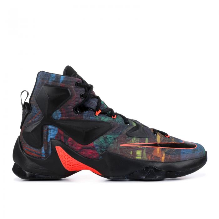 【 NIKE LEBRON 13 'AKRONITE' / BLACK BLACK HYPR ORANGE BL LGN 】 レブロン サーティーン 黒色 ブラック 橙 オレンジ スニーカー メンズ ナイキ