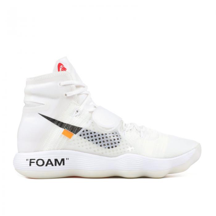 【 NIKE OFF-WHITE X HYPERDUNK 2017 FLYKNIT 'THE TEN' / WHITE BLACK WHITE 】 オフホワイト ハイパーダンク フライニット 白色 ホワイト 黒色 ブラック スニーカー メンズ ナイキ