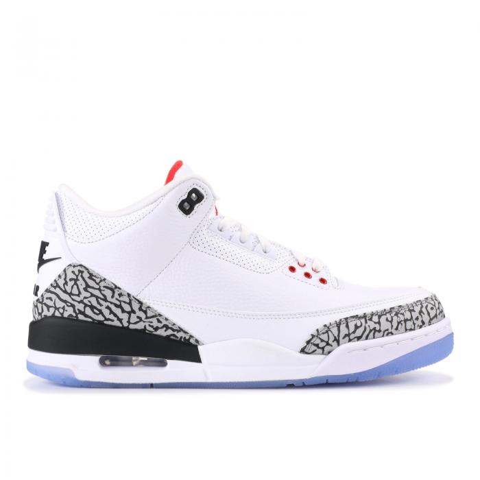 【 AIR JORDAN JORDAN 3 RETRO NRG 'FREE THROW LINE' / WHITE FIRE RED CEMENT GREY 】 ナイキ 白色 ホワイト ファイア 赤 レッド 灰色 シメント グレー エアジョーダン スニーカー メンズ|スニケス