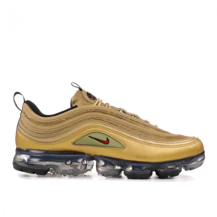 【 NIKE AIR VAPORMAX 97 'METALLIC GOLD' / METALLIC GOLD VARSITY RED 】 ゴールド 赤 レッド エアヴェイパーマックス スニーカー メンズ ナイキ