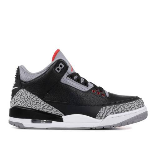 【 AIR JORDAN JORDAN 3 RETRO OG 'BLACK CEMENT' 2018 / BLACK CEMENT GREY WHITE FIRE RED 】 ナイキ 黒色 ブラック 灰色 シメント グレー 白色 ホワイト ファイア 赤 レッド エアジョーダン スニーカー メンズ