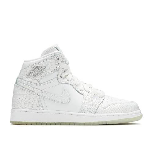 【 AIR JORDAN JORDAN 1 RETRO HIGH PREMIUM GS 'FROST WHITE' / WHITE WHITE PURE PLATINUM 】 ナイキ ハイ プレミアム 白色 ホワイト ピュア プラチナム エアジョーダン ジュニア キッズ ベビー マタニティ スニーカ｜スニケス