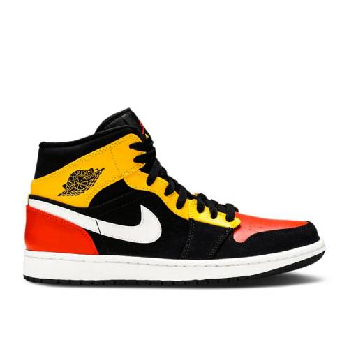 【 AIR JORDAN JORDAN 1 MID SE AMARILLO / BLACK AMARILLO WHITE TEAM ORANGE 】 ナイキ ミッド 黒色 ブラック 白色 ホワイト チーム 橙 オレンジ エアジョーダン スニーカー メンズ