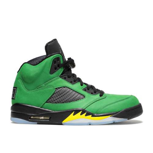 【 AIR JORDAN JORDAN 5 RETRO SE \u0027OREGON\u0027 / APPLE GREEN BLACK YELLOW STRIKE 】 ナイキ 緑 緑であること 黒いこと 黒いこと 黄味がかった 黄色 ストライク エアジョーダン スニーカー メンズ