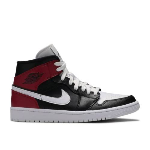 【 AIR JORDAN WMNS JORDAN 1 MID 'NOBLE RED' / BLACK WHITE NOBLE RED 】 ナイキ ミッド 黒色 ブラック 白色 ホワイト 赤 レッド エアジョーダン スニーカー レディース|スニケス