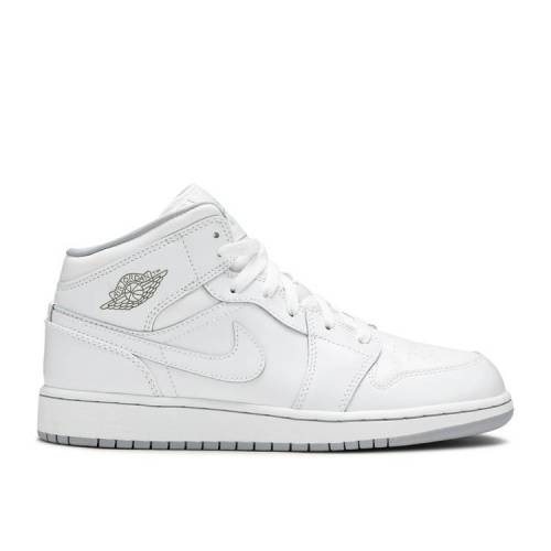 【 AIR JORDAN JORDAN 1 RETRO MID GS 'WHITE WOLF GREY' / WHITE WHITE WOLF GREY 】 ナイキ ミッド 白色 ホワイト 灰色 グレー エアジョーダン ジュニア キッズ ベビー マタニティ スニーカー|スニケス