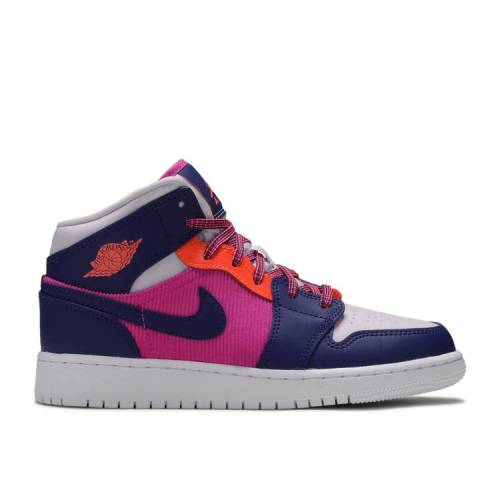 【 AIR JORDAN JORDAN 1 MID GS 'FIRE PINK' / PINK QUARTZ DARK SMOKE GREY 】 ナイキ ミッド ピンク 灰色 グレー エアジョーダン ジュニア キッズ ベビー マタニティ スニーカー|スニケス