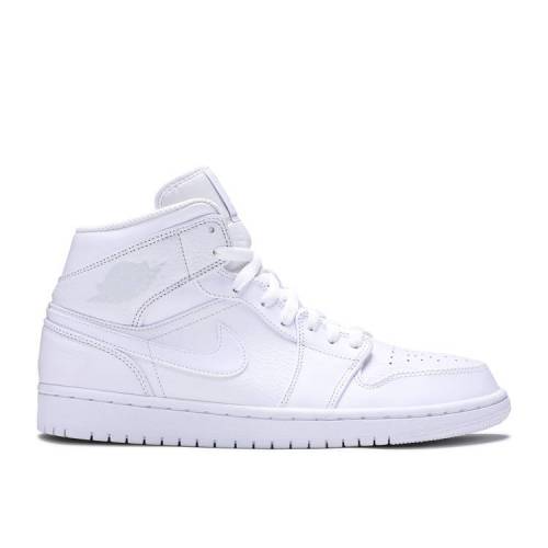 【 AIR JORDAN JORDAN 1 MID 'TRIPLE WHITE' 2018 / WHITE WHITE 】 ナイキ ミッド 白色 ホワイト エアジョーダン スニーカー メンズ｜スニケス