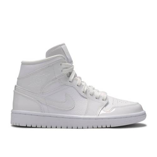 【 AIR JORDAN WMNS JORDAN 1 MID \'TRIPLE WHITE PATENT\' / WHITE WHITE WHITE 】 ナイキ ミッド 白色 ホワイト エアジョーダン スニーカー レディース|スニケス