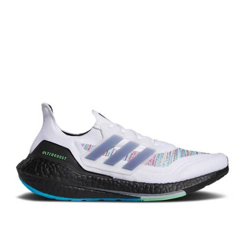 【 ADIDAS ULTRABOOST 21 'WHITE SCREAMING GREEN' / CLOUD WHITE CORE BLACK SCREAMING 】 アディダス 白色 ホワイト コア 黒色 ブラック スニーカー メンズ