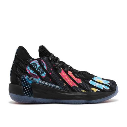 【 ADIDAS DAME 7 'DAY OF THE DEAD' / CORE BLACK SEMI SOLAR PINK BOLD 】 アディダス コア 黒色 ブラック ピンク スニーカー メンズ