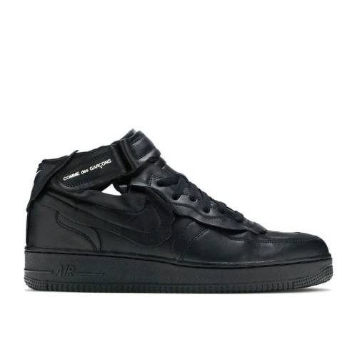 【 NIKE COMME DES GAR・・ONS X AIR FORCE 1 MID \u0027TRIPLE BLACK\u0027 / BLACK BLACK BLACK 】 ミッド 黒いこと 黒いこと 空軍 スニーカー メンズ ナイキ