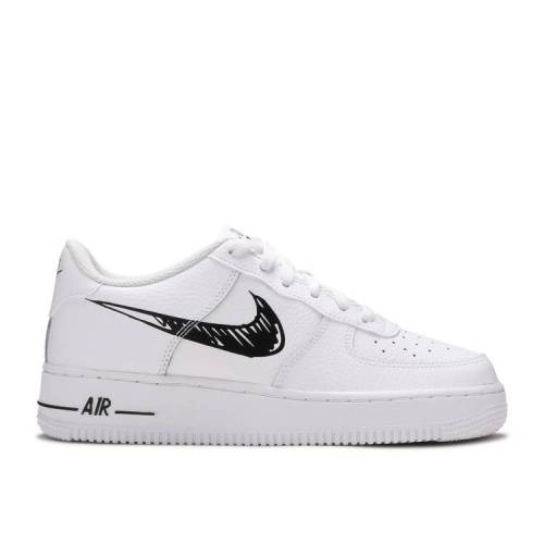 【 NIKE AIR FORCE 1 LOW GS 'DOODLE SWOOSH - WHITE BLACK' / WHITE BLACK 】 スウッシュ スウォッシュ 白色 ホワイト 黒色 ブラック エアフォース ジュニア キッズ ベビー マタニティ スニーカー ナイキ｜スニケス 27,690円