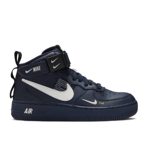 【 NIKE AIR FORCE 1 MID LV8 GS 'OVERBRANDING' / OBSIDIAN WHITE BLACK 】 ミッド 白色 ホワイト 黒色 ブラック エアフォース ジュニア キッズ ベビー マタニティ スニーカー ナイキ|スニケス