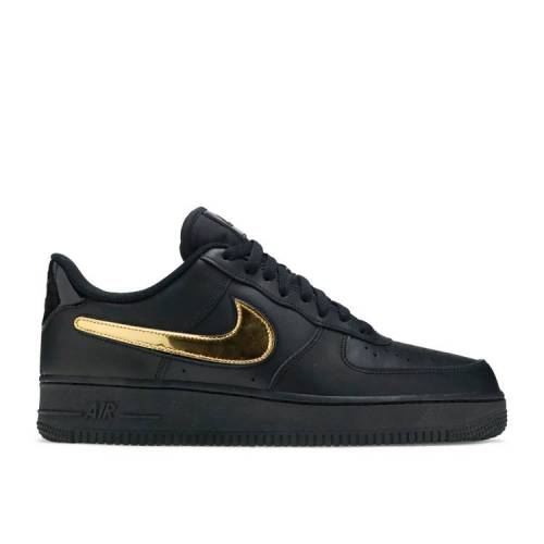 【 NIKE AIR FORCE 1 LOW '07 LV8 'REMOVABLE SWOOSH - BLACK GOLD' / BLACK BLACK WHITE BLACK 】 スウッシュ スウォッシュ 黒色 ブラック 白色 ホワイト エアフォース スニーカー メンズ ナイキ｜スニケス