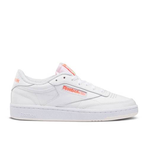 【 REEBOK WMNS CLUB C 85 'WHITE ORANGE FLARE' / WHITE CERAMIC PINK ORANGE FLARE 】 リーボック クラブ 橙 オレンジ 白色 ホワイト ピンク スニーカー レディース｜スニケス 21,158円