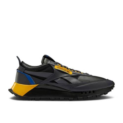 【 REEBOK WMNS CLASSIC LEATHER LEGACY \u0027BLACK COLLEGIATE GOLD\u0027 / SOFT BLACK BLACK COLLEGIATE GOLD 】 リーボック 古典派音楽 なめし革 レガシー 黒いこと 黒いこと ゴールド スニーカー レディース