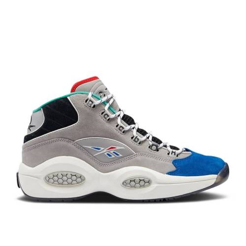 【 REEBOK QUESTION MID 'DRAFT NIGHT' / MGH SOLID GREY VECTOR BLUE BLACK 】 リーボック クエスチョン ミッド ソリッド 灰色 グレー 青色 ブルー 黒色 ブラック クエスチョンミッド スニーカー メンズ｜スニケス 38,675円