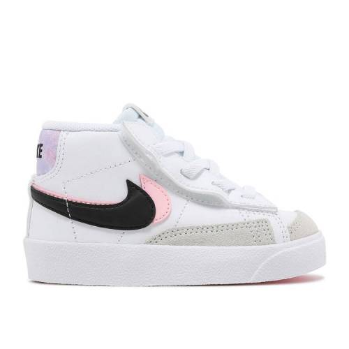 【 NIKE BLAZER MID \u002777 SE TD \u0027DOUBLE SWOOSH - WHITE ARCTIC PUNCH\u0027 / WHITE ARCTIC PUNCH BLACK 】 ブレイザー ミッド スウッシュ スウォッシュ 白色 ホワイト 黒色 ブラック ベビ