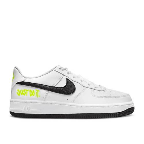 【 NIKE AIR FORCE 1 LOW GS 'JUST DO IT - WHITE VOLT' / 】 白色 ホワイト エアフォース ジュニア キッズ ベビー マタニティ スニーカー ナイキ|スニケス