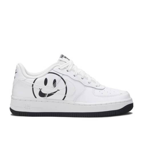 【 NIKE AIR FORCE 1 LOW GS 'HAVE A DAY - WHITE' / WHITE BLACK WHITE 】 白色 ホワイト 黒色 ブラック エアフォース ジュニア キッズ ベビー マタニティ スニーカー ナイキ|スニケス