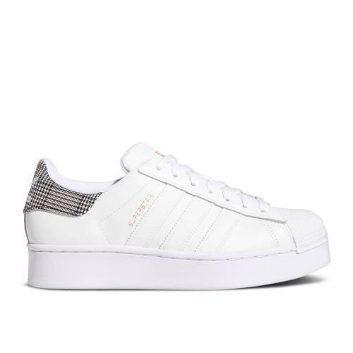 21激安通販 Cloud Heel Bold Wmns Adidas Superstar レディース スニーカー Print Houndstooth ゴールド ホワイト 白色 ヒール スーパースター アディダス Adidas アディダス White Metallic Gold Fbcl19 2