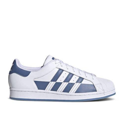 【 ADIDAS SUPERSTAR PLIT - WHITE CREW BLUE / CLOUD WHITE CREW BLUE CLOUD 】 アディダス スーパースター 白色 ホワイト クルー 青色 ブルー スニーカー メンズ