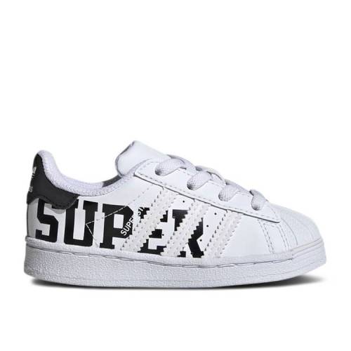 【 ADIDAS SUPERSTAR INFANT \u0027XXL PRINT - CLOUD WHITE\u0027 / CORE BLACK CLOUD WHITE CORE 】 アディダス スーパースター コア 黒色 ブラック 白色 ホワイト ベビー