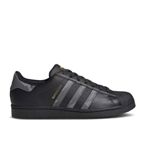 【 ADIDAS SUPERSTAR 'BLACK CAMO' / CORE BLACK CORE BLACK GOLD 】 アディダス スーパースター コア 黒色 ブラック ゴールド スニーカー メンズ|スニケス