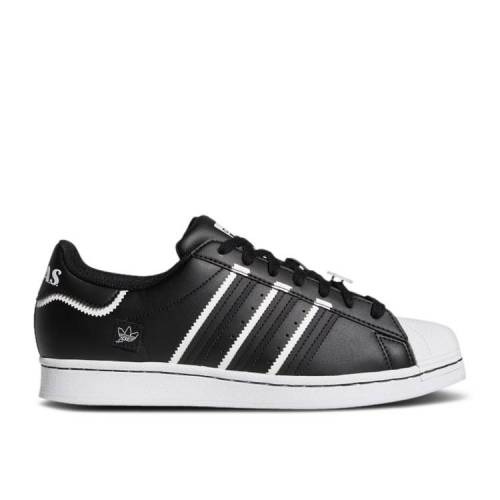 【 ADIDAS SUPERSTAR 'BLACK WHITE' / CORE BLACK CLOUD WHITE BLUE BIRD 】 アディダス スーパースター コア 黒色 ブラック 白色 ホワイト 青色 ブルー スニーカー メンズ|スニケス