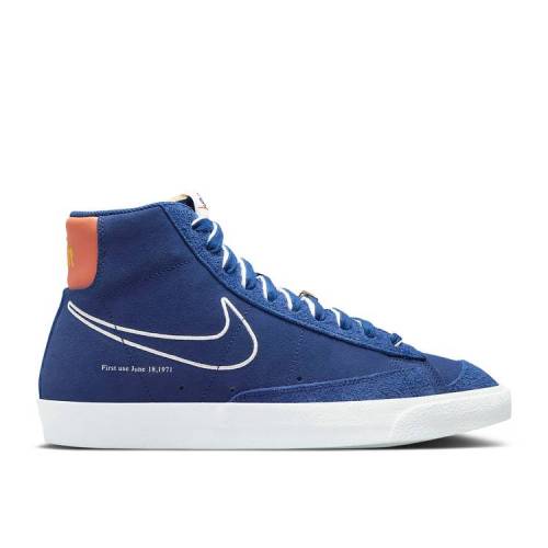 【 NIKE BLAZER MID 77 FIRST USE - DEEP ROYAL BLUE / DEEP ROYAL BLUE ORANGE 】 ブレイザー ミッド ディープ 青色 ブルー 橙 オレンジ スニーカー メンズ ナイキ