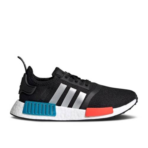 【 ADIDAS NMD_R1 J \'BLACK SOLAR RED\' / CORE BLACK SILVER METALLIC SOLAR 】 アディダス コア 黒色 ブラック 銀色 シルバー ジュニア キッズ ベビー マタニティ スニーカー
