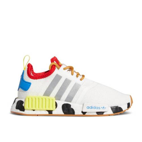 激安爆売り新品のアディダス カジュアル ファッション スニーカー アディダス Adidas アディダス 白色 ホワイト 銀色 シルバー 黄色 イエロー Nmd R1 Sheriff Woody ジュニア キッズ Silver Yellow Adidas Toy Story X Little Kid Cloud White Metallic Bright