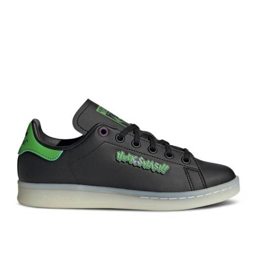 【 ADIDAS MARVEL X STAN SMITH BIG KID \'HULK SMASH\' / CORE BLACK PANTONE CLOUD WHITE 】 アディダス コア 黒色 ブラック 白色 ホワイト スタンスミス ジュニア キッズ ベビー マタニティ スニーカー