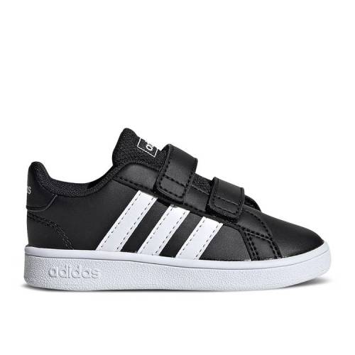 【 ADIDAS GRAND COURT INFANT 'BLACK WHITE' / CORE BLACK CLOUD WHITE CLOUD 】 アディダス グランド コート コア 黒色 ブラック 白色 ホワイト ジュニア キッズ ベビー マタニティ スニーカー|スニケス