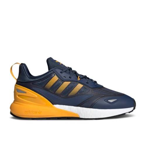 【 ADIDAS ZX 2K BOOST 2.0 \u0027CREW BLUE SEMI SOLAR GOLD\u0027 / CREW BLUE SEMI SOLAR GOLD CORE 】 アディダス ブースト 青碧 青碧 労働者の一団 ゴールド 中核グループ スニーカー メンズ