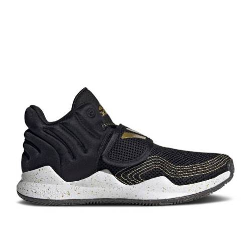 【 ADIDAS DEEP THREAT PRIMEBLUE J 'BLACK GOLD METALLIC SPLATTER' / CORE BLACK GOLD METALLIC CLOUD 】 アディダス ディープ ゴールド コア 黒色 ブラック ジュニア キッズ ベビー マタニティ スニーカー|スニケス