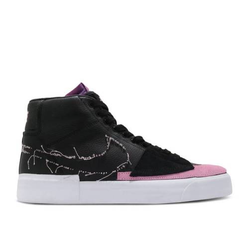 【 NIKE ZOOM BLAZER MID EDGE SB \u0027BLACK PINK RISE\u0027 / BLACK WHITE PURPLE NEBULA PINK 】 望遠レンズ ブレイザー ミッド エスビー サクラ色 黒いこと 黒いこと 白いこと 白いこと 紫 パープル スニーカー メンズ ナイキ スニーカー-メンズ靴-靴