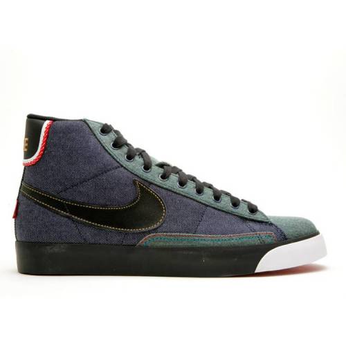 【 NIKE BLAZER MID PREMIUM \u0027SELVAGE DENIM\u0027 / OBSIDIAN BLACK ORN BL SPORT RED 】 ブレイザー ミッド 割り増し金 黒いこと 黒いこと 赤 赤いこと スニーカー メンズ ナイキ