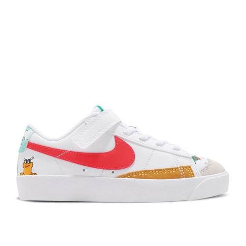 【 NIKE BLAZER LOW '77 BP 'CREATIVE ADVENTURES' / WHITE GAME ROYAL BLACK BRIGHT 】 ブレイザー 白色 ホワイト ゲーム 黒色 ブラック ゲームロイヤル 青 ブルー ジュニア キッズ ベビー マタニティ スニーカー ナ|スニケス