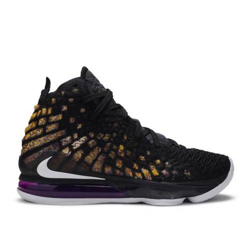 【 NIKE LEBRON 17 'LAKERS' / BLACK WHITE EGGPLANT AMARILLO 】 レブロン 黒色 ブラック 白色 ホワイト スニーカー メンズ ナイキ