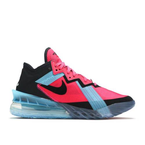 【 NIKE LEBRON 18 LOW 'NEON NIGHTS' / FIREBERRY BLACK LIGHT BLUE FURY 】 レブロン 黒色 ブラック 青色 ブルー スニーカー メンズ ナイキ|スニケス