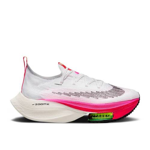【 NIKE WMNS AIR ZOOM ALPHAFLY NEXT% FLYKNIT 'RAWDACIOUS' / WHITE BLACK BLACK BLACK 】 ズーム フライニット 白色 ホワイト 黒色 ブラック スニーカー レディース ナイキ